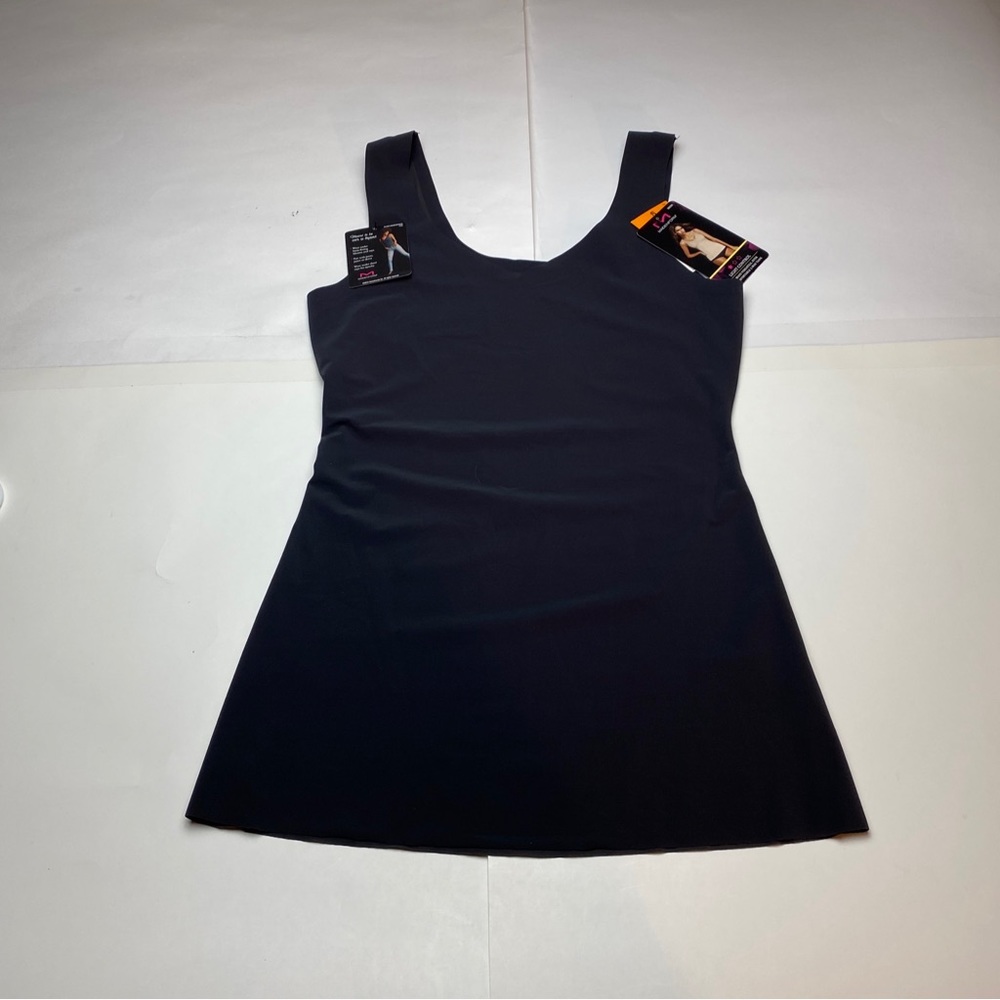 Maidenform light control sleeveless tank 2-way neck NWT Shapewear Black Small
